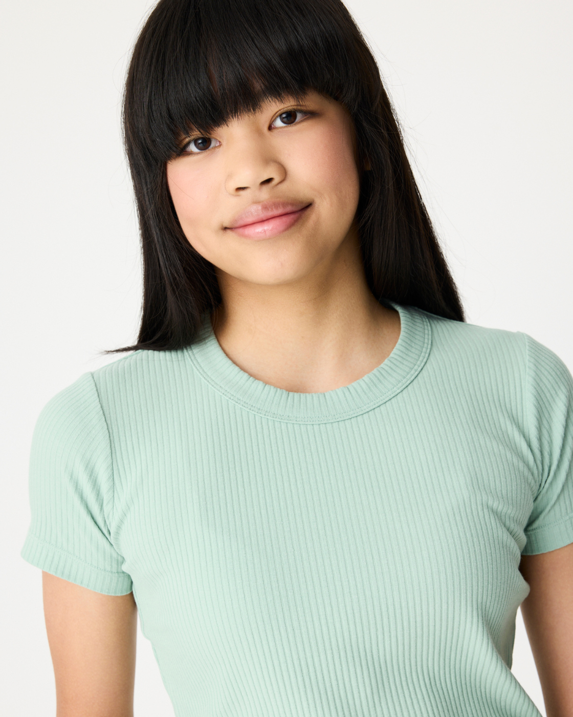Sage Short Sleeved Baby Tee - close up